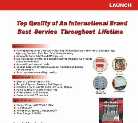 লঞ্চ CNC, 602A জ্বালানীর Injector ক্লিনার মেশিন অটো জ্বালানীর Injector পরীক্ষক অতিস্বনক ক্লিনার দিয়ে